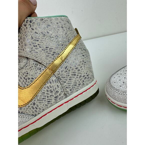 NEW Nike Dunk Sky Hi Wedge Sneakers 649464 001 Gold Year of the Horse Limited 7 - Picture 9 of 11